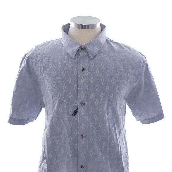 Travis Mathew Strand Heather Vintage Indi Blue Short Sleeve Button Shirt 2XL - Picture 6 of 8